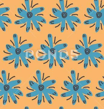 Tropical seamless pattern with green and beige leaves. design. Flat jungle pr Stock Illustration