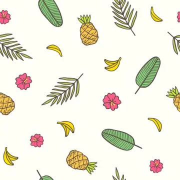 Tropical seamless pattern Stock Illustration
