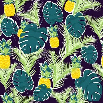 Tropical seamless pattern Stock Illustration