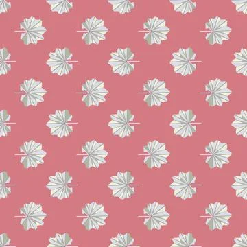 Tropical seamless pattern with light abstract jungle ornament. Pink backround Stock Illustration