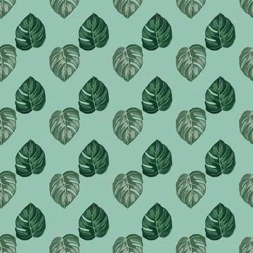 Tropical seamless pattern on light blue background. Abstract texture decorati Stock Illustration