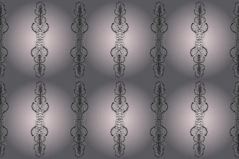 Tropical seamless pattern with many white, gray and neutral abstract flowers. Cu Illustration