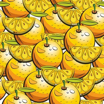 Tropical seamless pattern with oranges. Stock Illustration