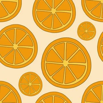 Tropical seamless pattern with oranges. Simple pic Illustrazione stock