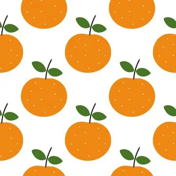 Tropical seamless pattern with oranges vector illustration Stock Illustration