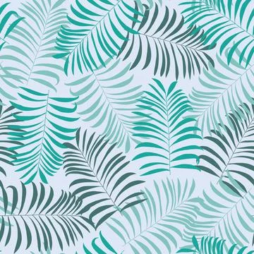 Tropical seamless pattern with palm leaves vector design Stock Illustration