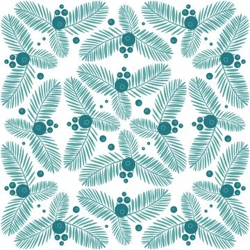 Tropical seamless pattern with palm leaves, green emerald mint color, vector  Illustrazione stock