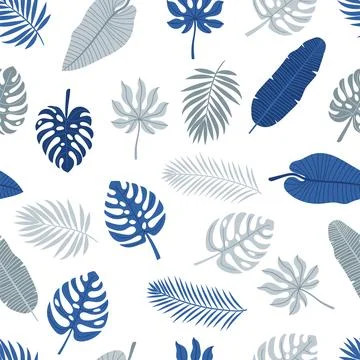 Tropical seamless pattern with palm leaves. Texture design for fabric, wrap.. Stock-Illustration