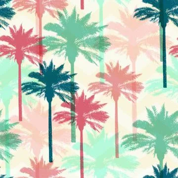 Tropical seamless pattern with palms. Stock Illustration