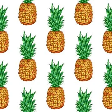 Tropical seamless pattern with pineapple Stock-Illustration