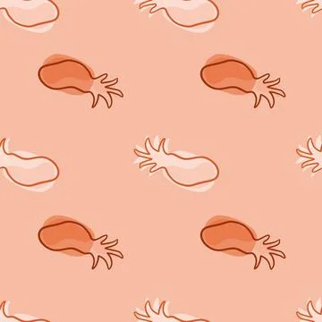 Tropical seamless pattern with simple abstract style pineapple ornament. Pale Illustrazione stock