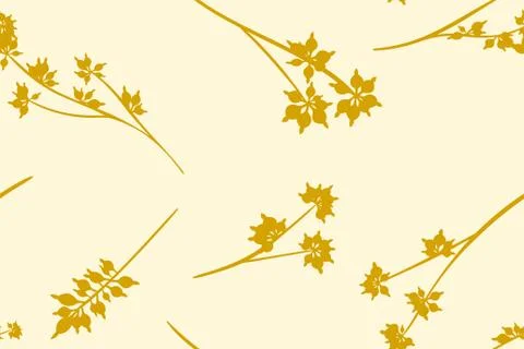 Tropical Seamless Pattern. Vector Eucalyptus Leaves and Beautiful Floral Elem Stock Illustration