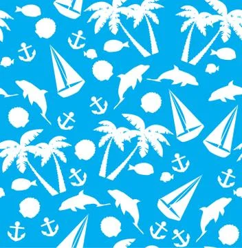 Tropical Seamless Vector Illustrazione stock