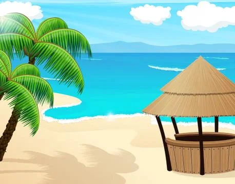 Tropical seascape Stock Illustration