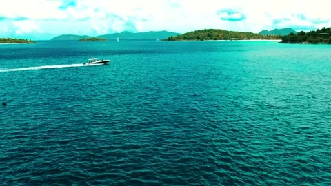 Tropical Speed Boat Stock Footage 136671929