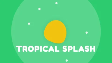 Tropical splash design template with yellow circle graphic on vibrant mint .. Stock Footage 336880131