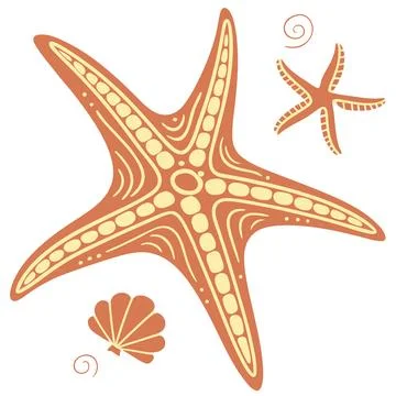 Tropical Starfish Flat Vector Icon Stock Illustration