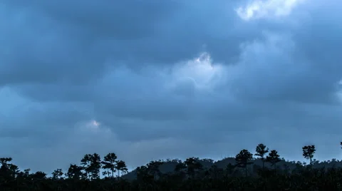 Tropical storm clouds rolling through Stock Footage 55387349