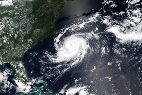 Tropical storm. Giant cyclone. Elements of this image are furnished by NAS... Foto stock
