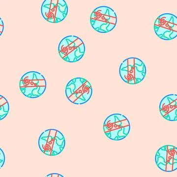 Tropical storm hurricane disaster vector seamless pattern Stock Illustration