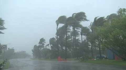Tropical Storm Lashes Northern Australia Stock Footage