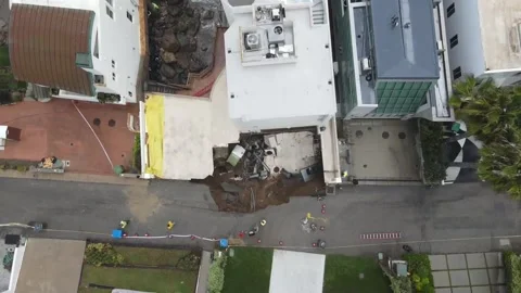 Tropical Storm Marie causes high tides and damage to Southern California, CALIFO Stock Footage 345007533