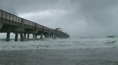 Tropical Storm Pier Stock Footage 586092