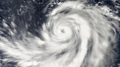 Tropical storm view from satellite in outer space. Video stock 117584317