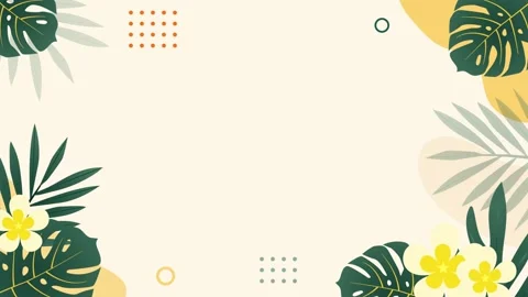 Tropical Summer Background with Copy Space and Floral Frame Video stock 336800401