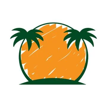 Tropical summer beach vector background web podcast theme illustrations Stock Illustration