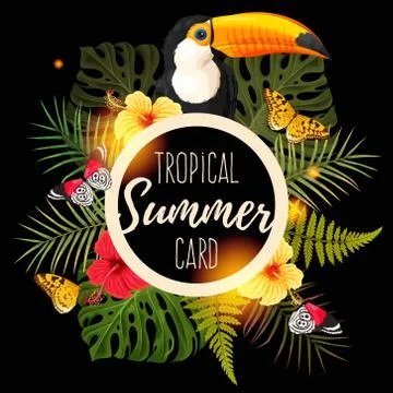 Tropical summer card Stock Illustration