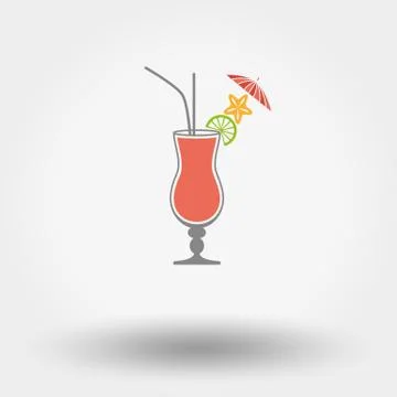 Tropical summer coctail. Illustrazione stock