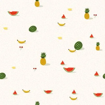 Tropical summer fruit background pattern Illustrazione stock