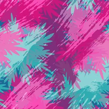 Tropical summer leaf palm tree floral pattern art Stock Illustration