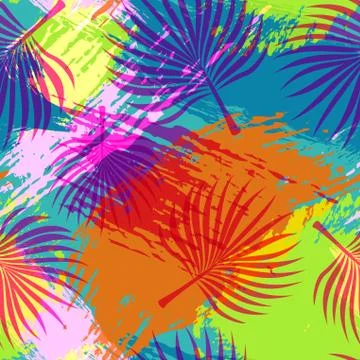 Tropical summer pattern abstract palm leaf art Stock-Illustration