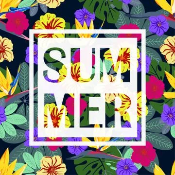 Tropical summer pattern Stock Illustration