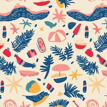 Tropical Summer Pattern Иллюстрация