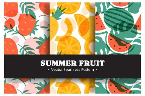 Tropical Summer Seamless Pattern with Beach Elements in a Flat Cartoon Styl.. 스톡 일러스트