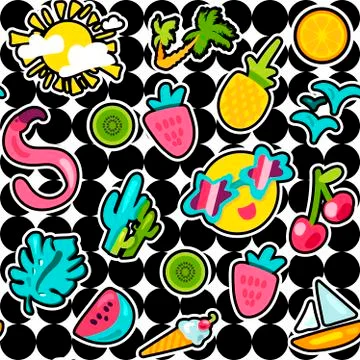 Tropical summer seamless pattern Stock Illustration