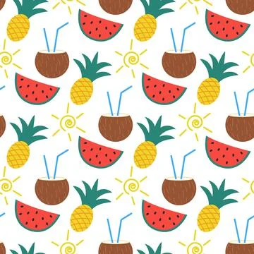 Tropical summer seamless pattern Stock Illustration