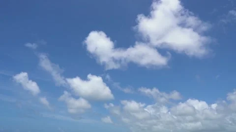 Tropical summer sky with clouds slowly passing by 4k stock video footage. Stock Footage 157455790