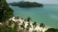 Tropical Sunny Day, Sandy Beach, Paradise, Aerial View, Exotic Island, Thailand HD Footage