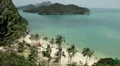 Tropical Sunny Day, Sandy Beach, Paradise, Aerial View, Exotic Island, Thailand HD Footage