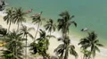 Tropical Sunny Day, Sandy Beach, Paradise, Aerial View, Exotic Island, Thailand HD Footage