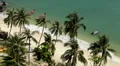 Tropical Sunny Day, Sandy Beach, Paradise, Aerial View, Exotic Island, Vacation HD Footage