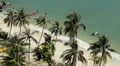Tropical Sunny Day, Sandy Beach, Paradise, Aerial View, Exotic Island, Holiday HD Footage