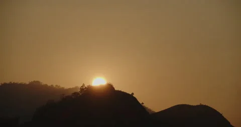 Tropical Sunrise Timelapse Over a Mountain in Sri Lanka Stock Footage 218419905