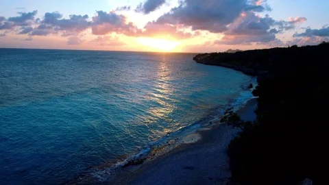 Tropical sunset at beach Stock Footage 83318658