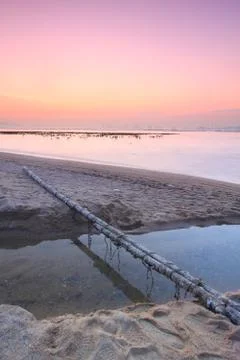 Tropical sunset on the beach. Stock Photos
