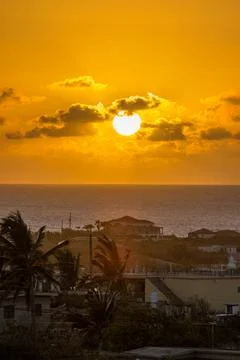 Tropical Sunset Evening Stockfoto's
